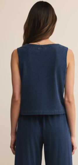 Solace Jersey Denim Top Indigo