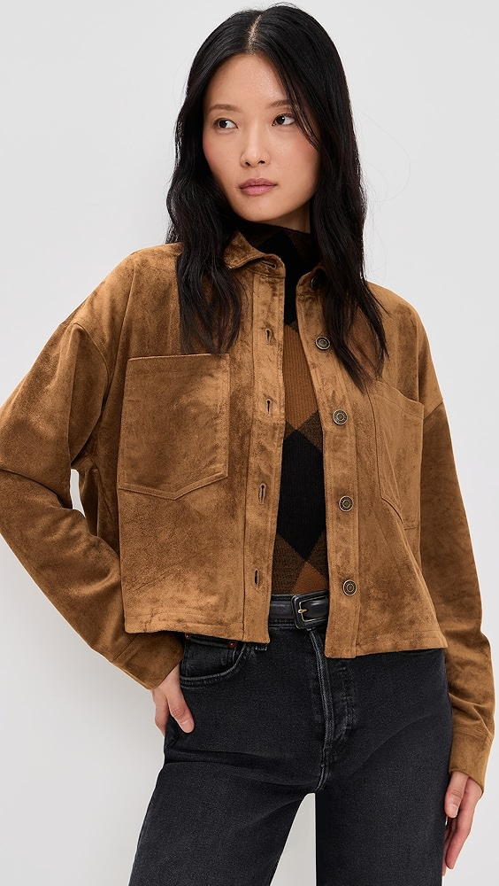 All Day Cropped Suede Jacket