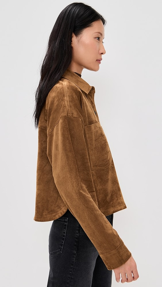 All Day Cropped Suede Jacket