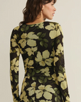 Taysha Ren Floral Mesh Top
