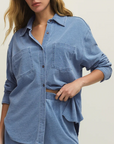 Cropped Reese Denim Button Up