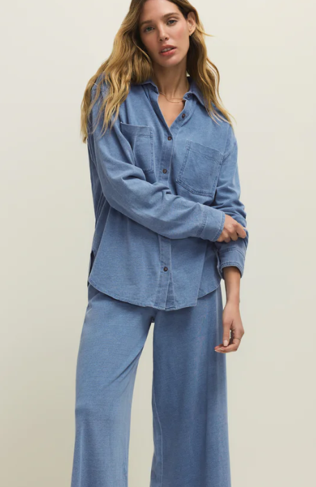 Cropped Reese Denim Button Up