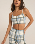 Shine Plaid Bra