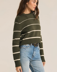 Milan Stripe Sweater - Grape Leaf