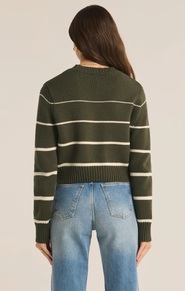 Milan Stripe Sweater - Grape Leaf