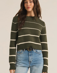 Milan Stripe Sweater - Grape Leaf