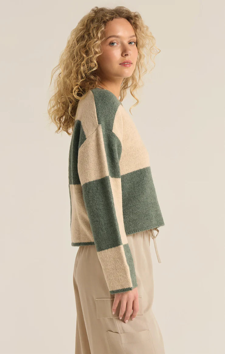 Rosi Blocked Sweater - Palm Green