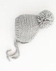 Ice Grey Garter Stitch Knit Bonnet