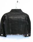 Black Denim Jacket w/ Pink Rhinestones