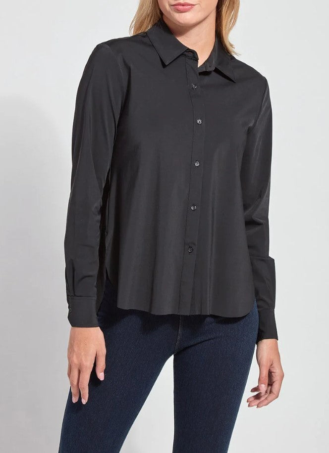 Black Connie Slim Button Down Shirt