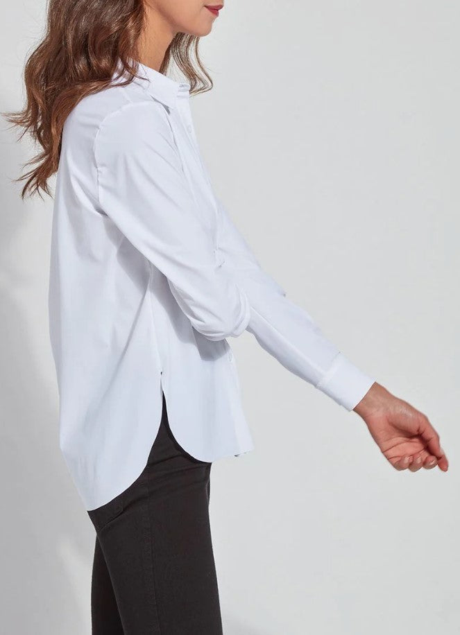 White Connie Slim Button Down Shirt