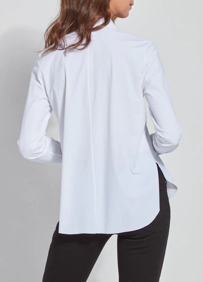 White Connie Slim Button Down Shirt