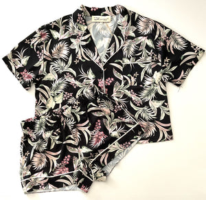 Silk Tropical Print Pajama Set