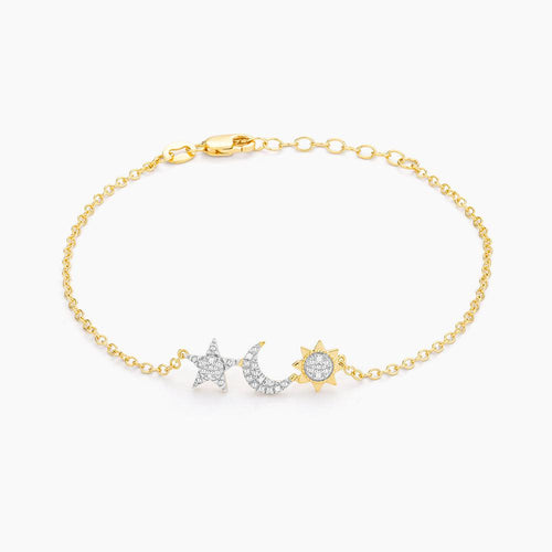 Star, Moon, & Sun Chain Bracelet