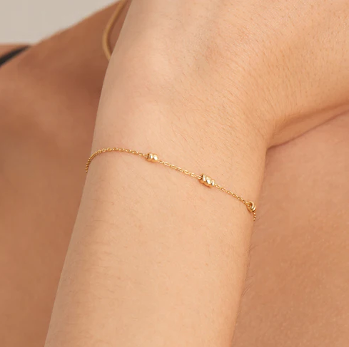 Gold Smooth Twist Chain Bracelet