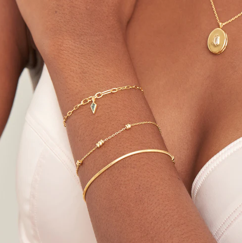 Gold Smooth Twist Chain Bracelet