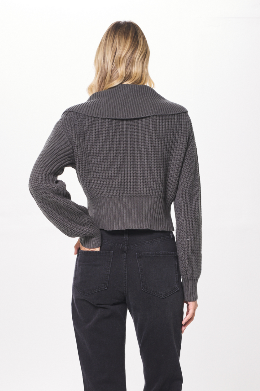 Gravel Two Way Zip Up Sweater