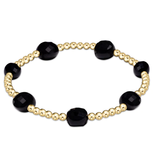 Admire Gold 3MM Bead Bracelet - Onyx