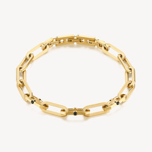 Mens Bike Chain Link Bracelet - Gold