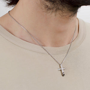 Mens Comfort Fit Polished Cross Necklace
