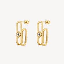 Load image into Gallery viewer, Emphasis Crystal Lobe Earrings - Gold