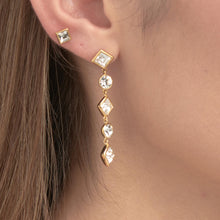 Load image into Gallery viewer, Emphasis Dangle Crystal Earrings - Gold