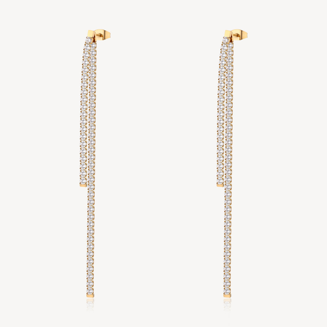 Desideri CZ Dangle Earrings - Gold