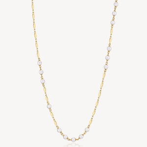 Affinity Long Pearl Necklace - Gold