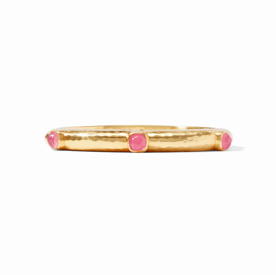 Catalina Stone Hinge Bangle - Peony Pink