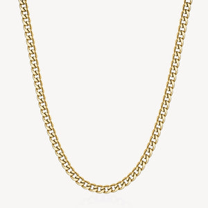 Mens Long Chain Link Necklace - Gold