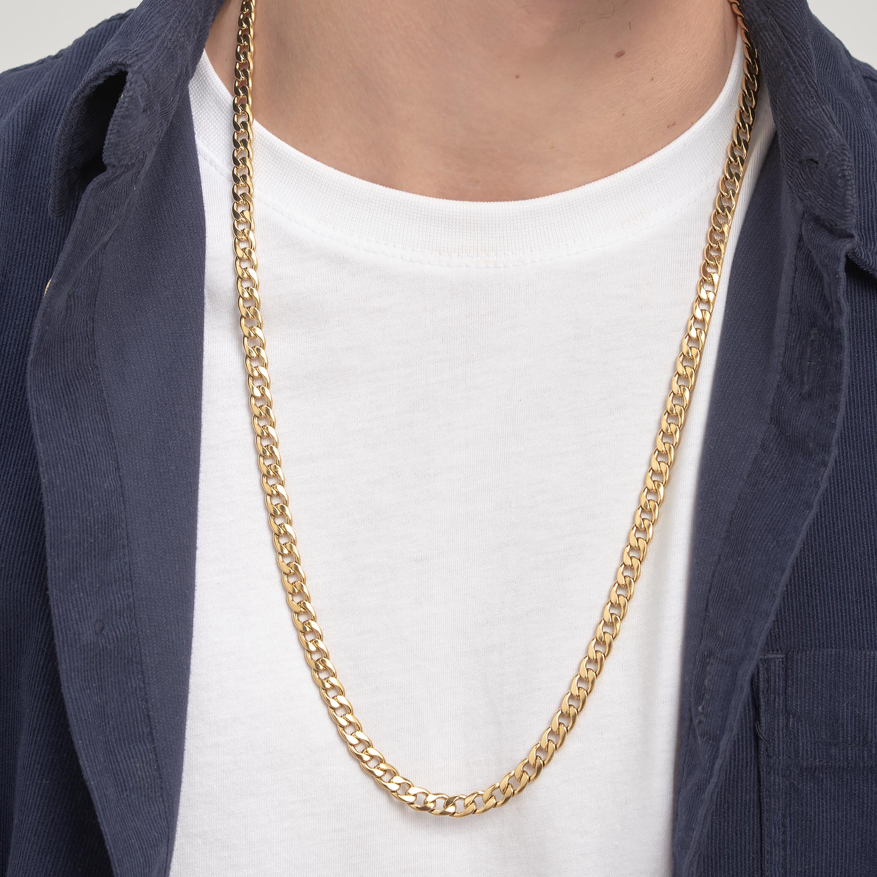 Mens Long Chain Link Necklace - Gold – Attachments & Sage