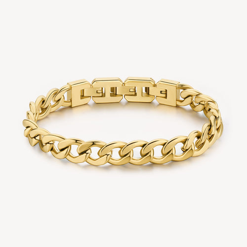 Mens Thick Chain Link Bracelet - Gold
