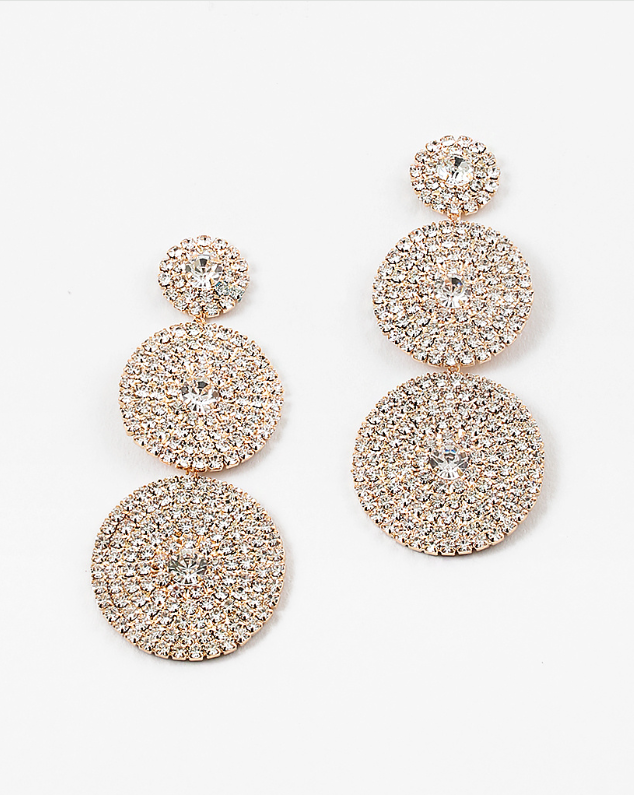 Three Tier Circle Statement Earrings