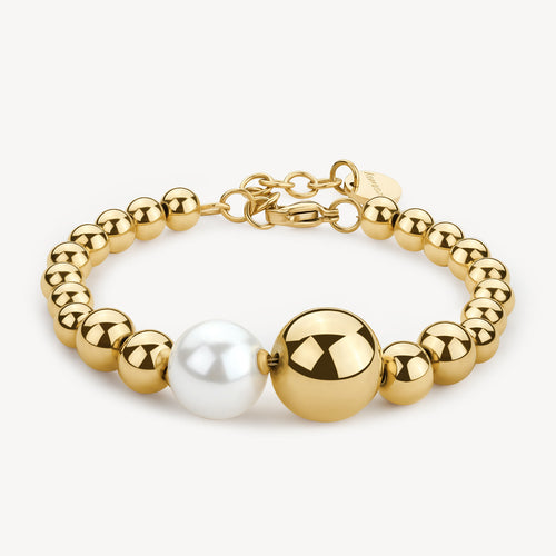 Gold & Pearl Beaded Bracelet