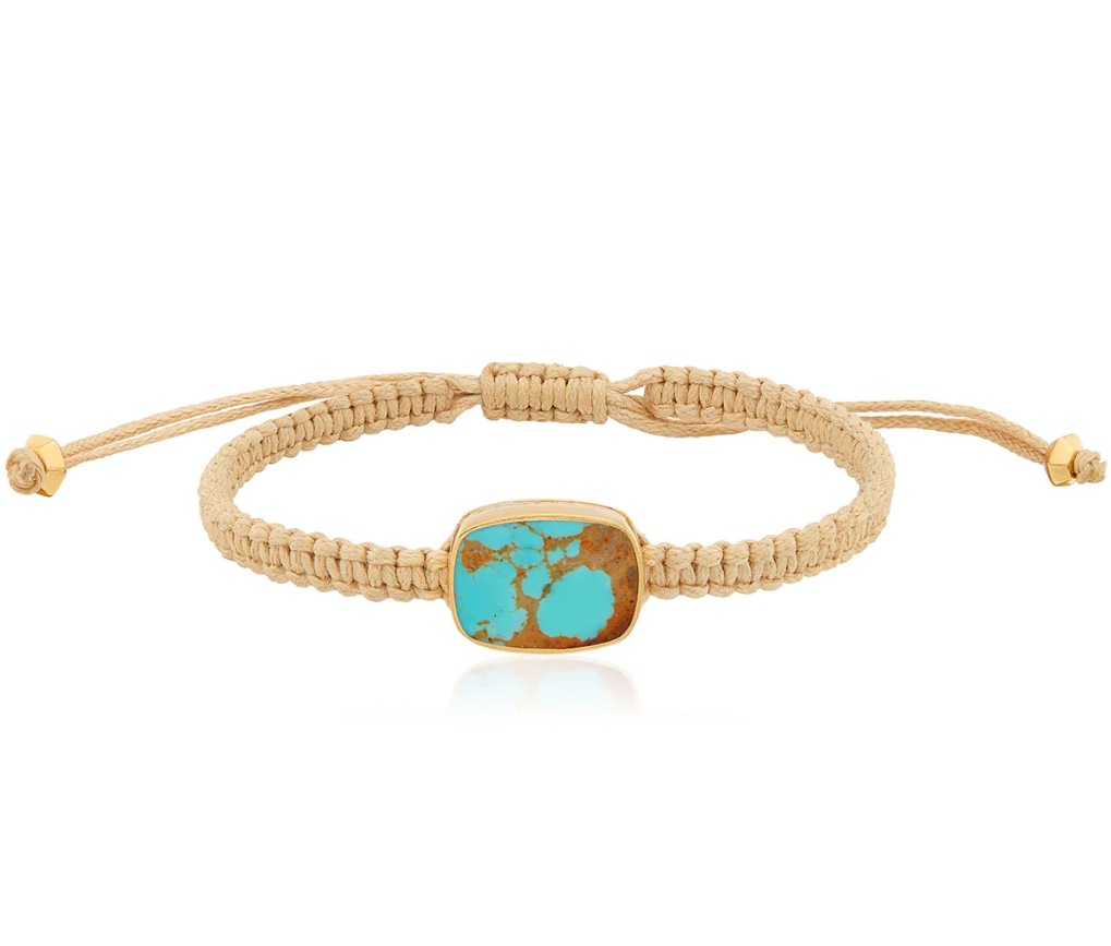 Turquoise Stone Woven Bracelet