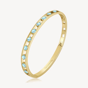 With You Turquoise Bangle - Gold