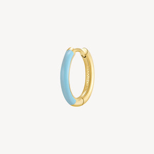 Single Turquoise Enamel Earring - Gold