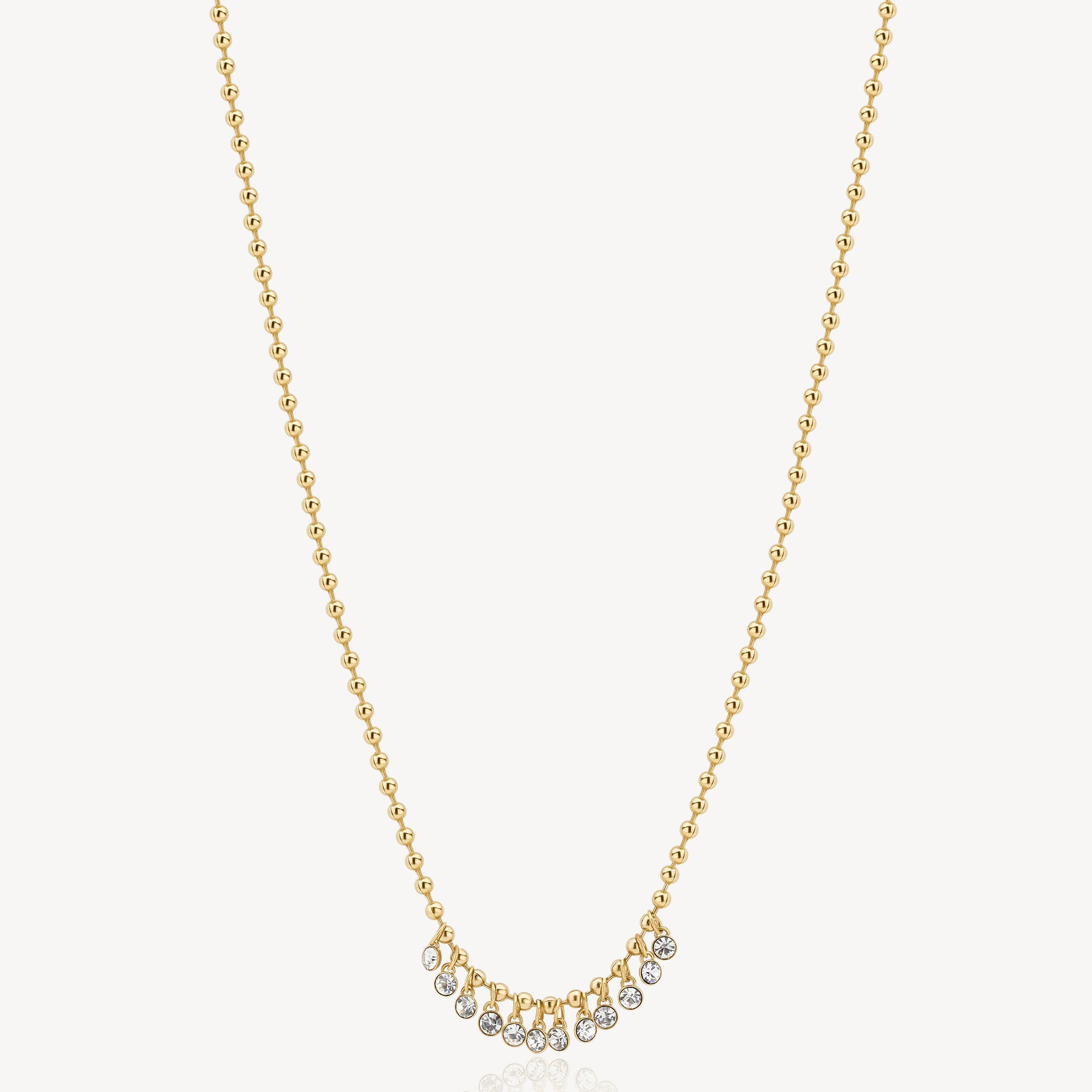 Symphonia Beaded Crystal Necklace - Gold