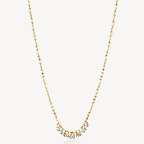 Symphonia Beaded Crystal Necklace - Gold