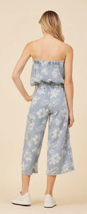 Washed Tropical Denim Jumpsuit
