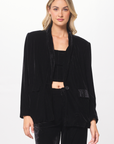 Black Oversized Velvet Blazer