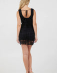 Black Open Crochet Dress