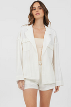 Load image into Gallery viewer, White Cotton Relaxed Blazer