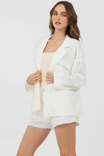 Load image into Gallery viewer, White Cotton Relaxed Blazer