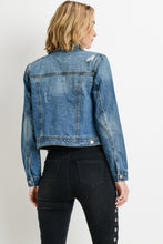 Load image into Gallery viewer, Distressed Denim Jacket