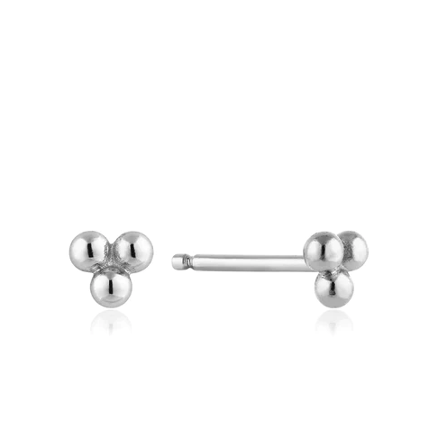 Modern Triple Ball Stud - Silver