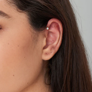 Gold Opal Cabochon Single Earring