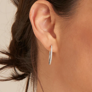 Silver Glam Hoop Earrings