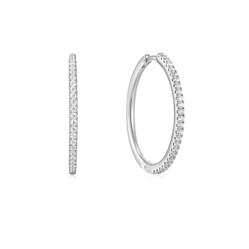 Silver Glam Hoop Earrings