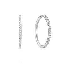 Cargar imagen en el visor de la galería, Silver Glam Hoop Earrings